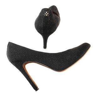 COACH Urban Caviar Leather Sparkle Stiletto Heel Pumps